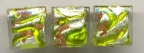 Lime Green, White Gold Foil, Bombata Squares 17 MM